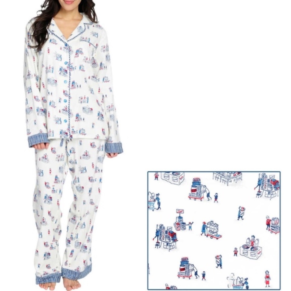 NWT • Munki Munki • Costco themed print flannel pajamas
